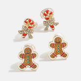 Candy Cane Lane Kids' Earring Set - Brown