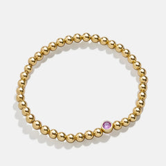 18K Gold Birthstone Pisa Bracelet - Rose