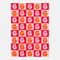 Bubble On Repeat Custom Blanket - Bright Orange/Light Pink