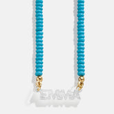 Beaded Kids' Custom Nameplate Necklace - Turquoise