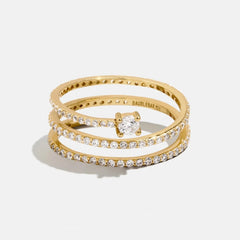 18K Gold Celine Ring - Gold/Pavé