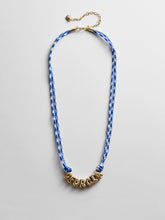 Bubble Letter Custom Paracord Necklace - Blue/White