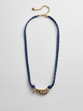 Bubble Letter Custom Paracord Necklace - Navy/White