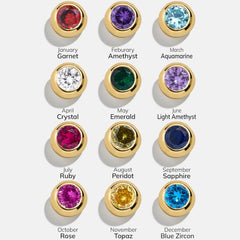 18K Gold Birthstone Stud Earrings - Amethyst
