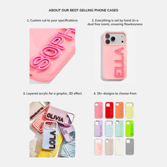 Block Font Custom iPhone Case - Beige/Brown
