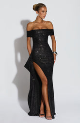 Joyce Maxi Dress - Black Sparkle