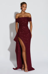 Joyce Maxi Dress - Wine Sparkle