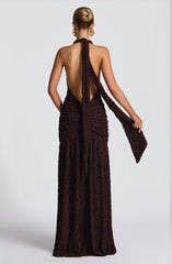 Minerva Maxi Dress - Plum Brown