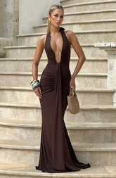 Rosetta Maxi Dress - Plum Brown