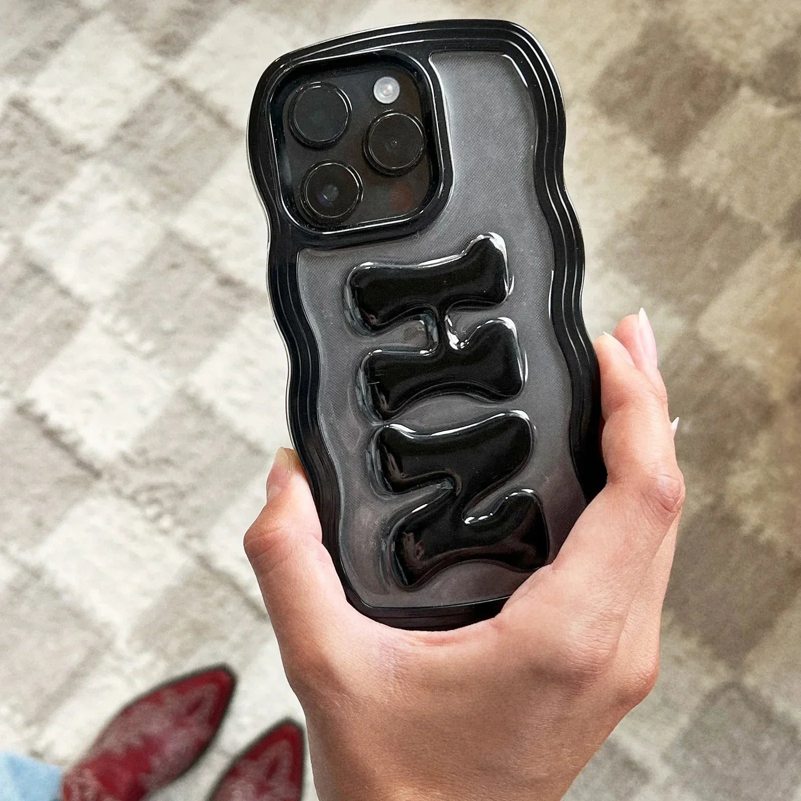 Bubble Custom iPhone Case - Black