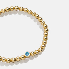 18K Gold Birthstone Pisa Bracelet - Aquamarine