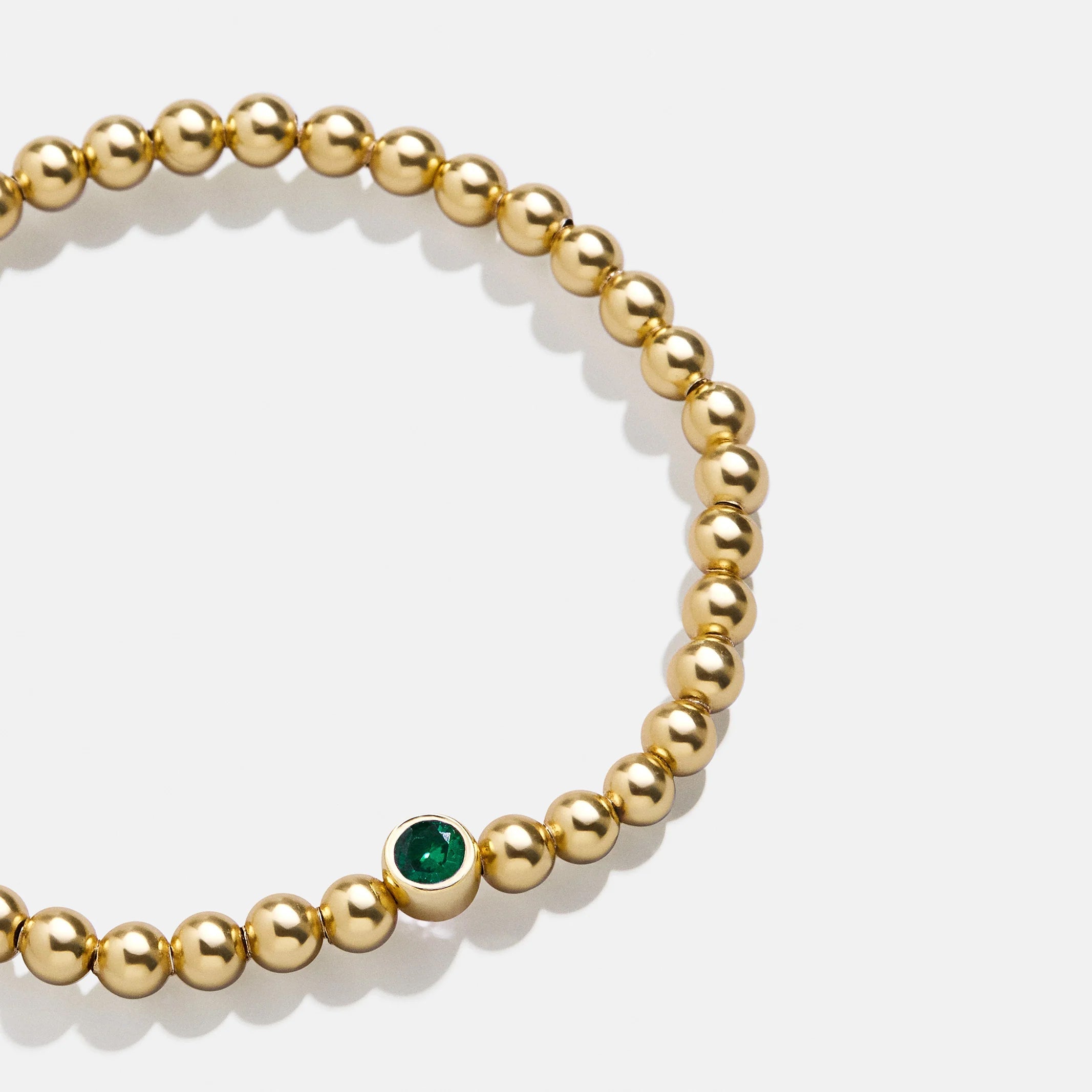 18K Gold Birthstone Pisa Bracelet - Emerald