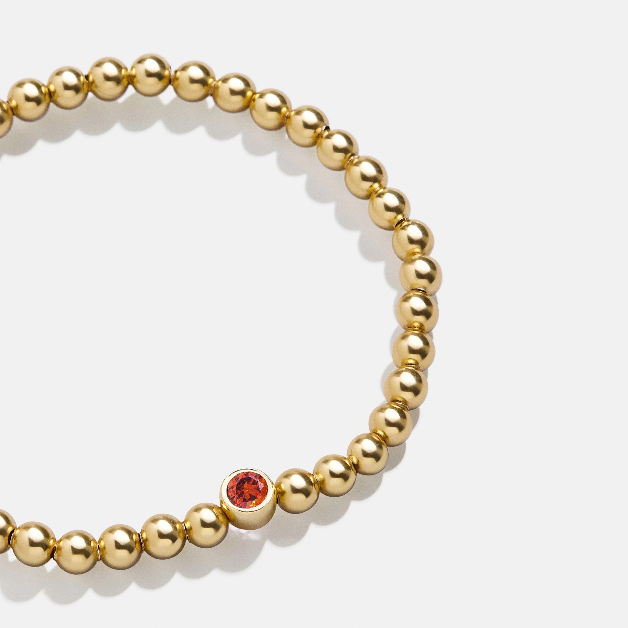 18K Gold Birthstone Pisa Bracelet - Garnet