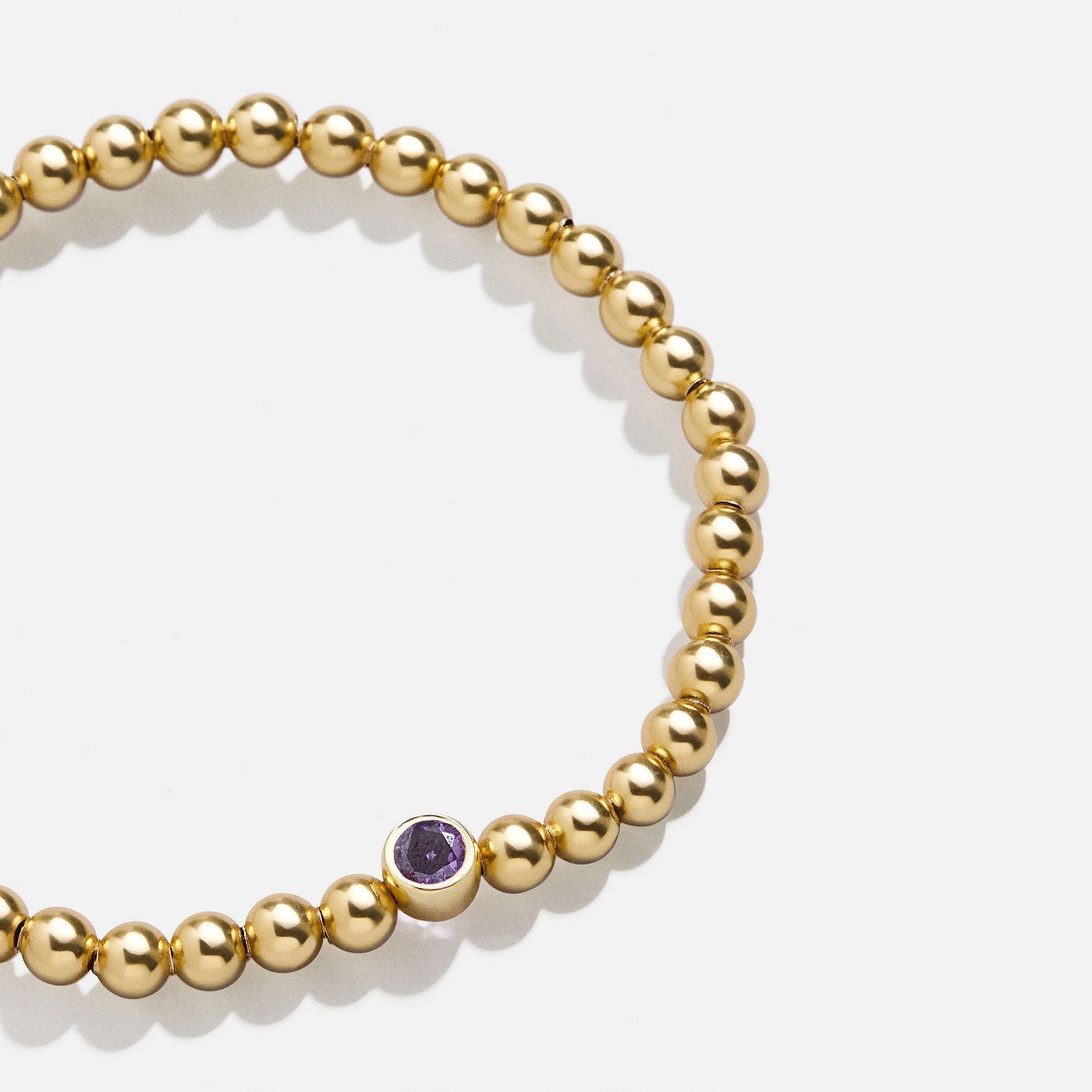 18K Gold Birthstone Pisa Bracelet - Light Amethyst