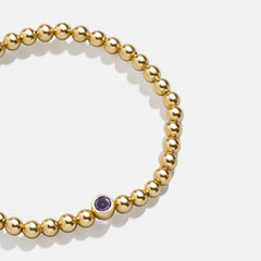 18K Gold Birthstone Pisa Bracelet - Light Amethyst
