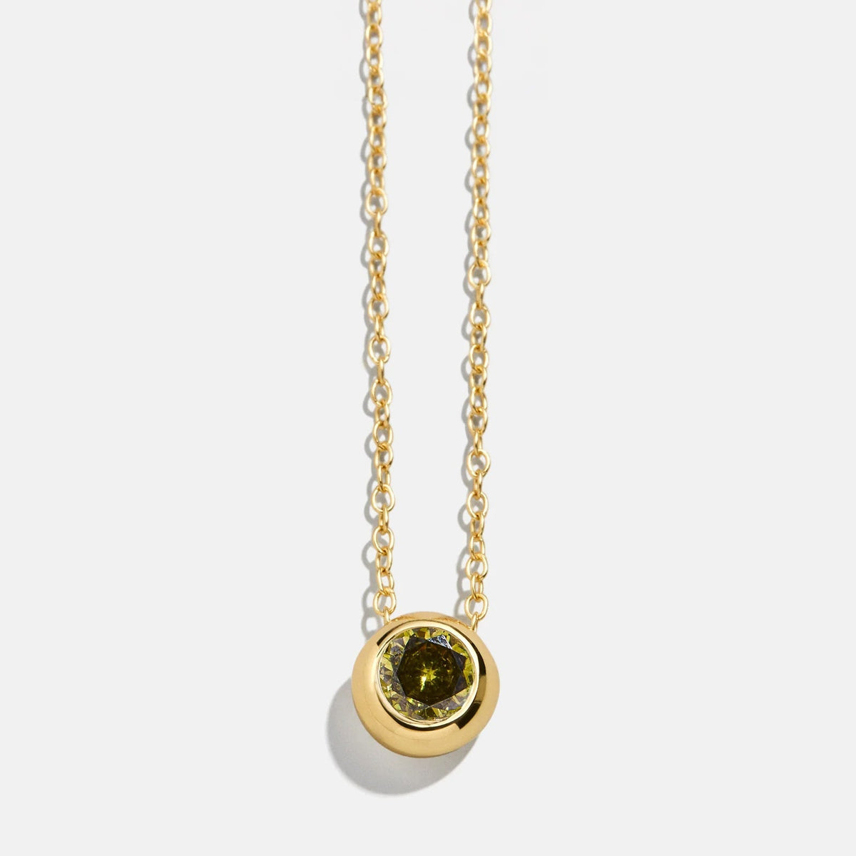 18K Gold Birthstone Pendant Necklace - Peridot
