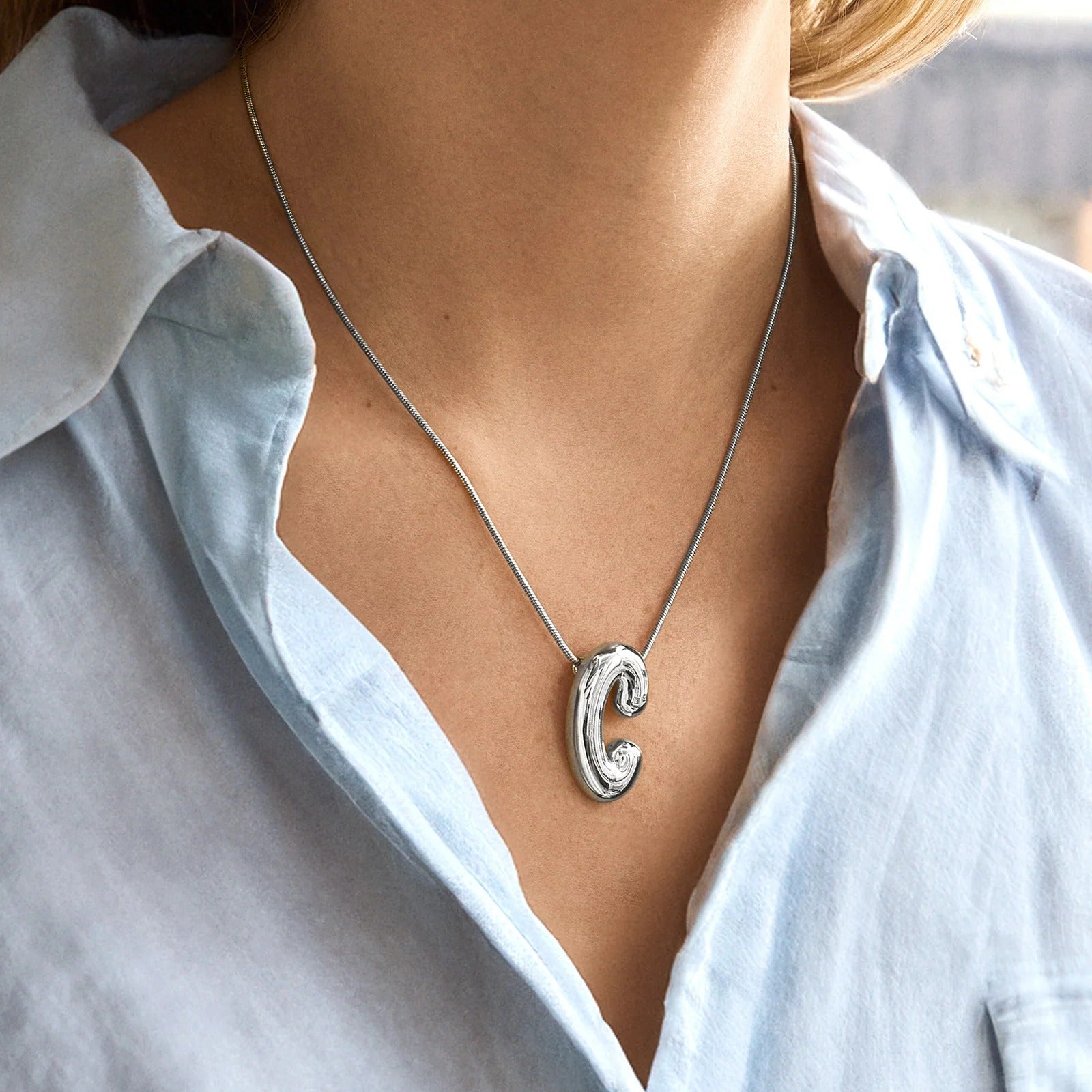 Bubble Initial Necklace