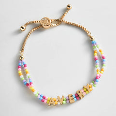 Bead Mine Kids' Custom Name Bracelet - Light Multi
