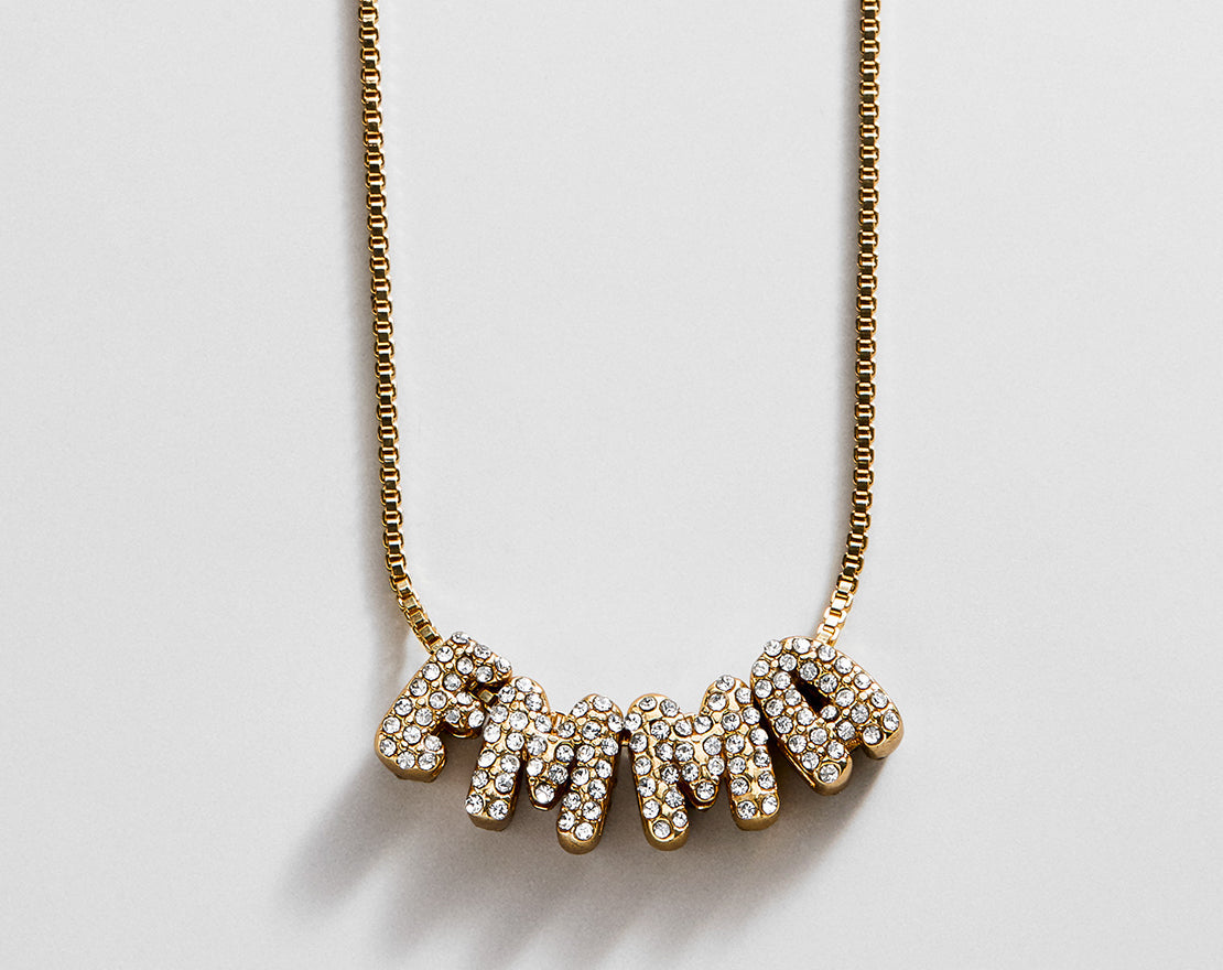 Bubble Letter Custom Necklace - Small Bubble Letter