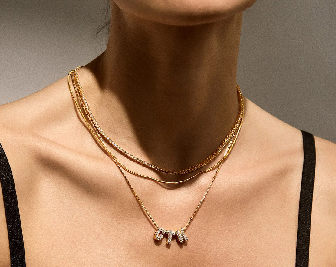 Bubble Letter Custom Necklace - Small Bubble Letter