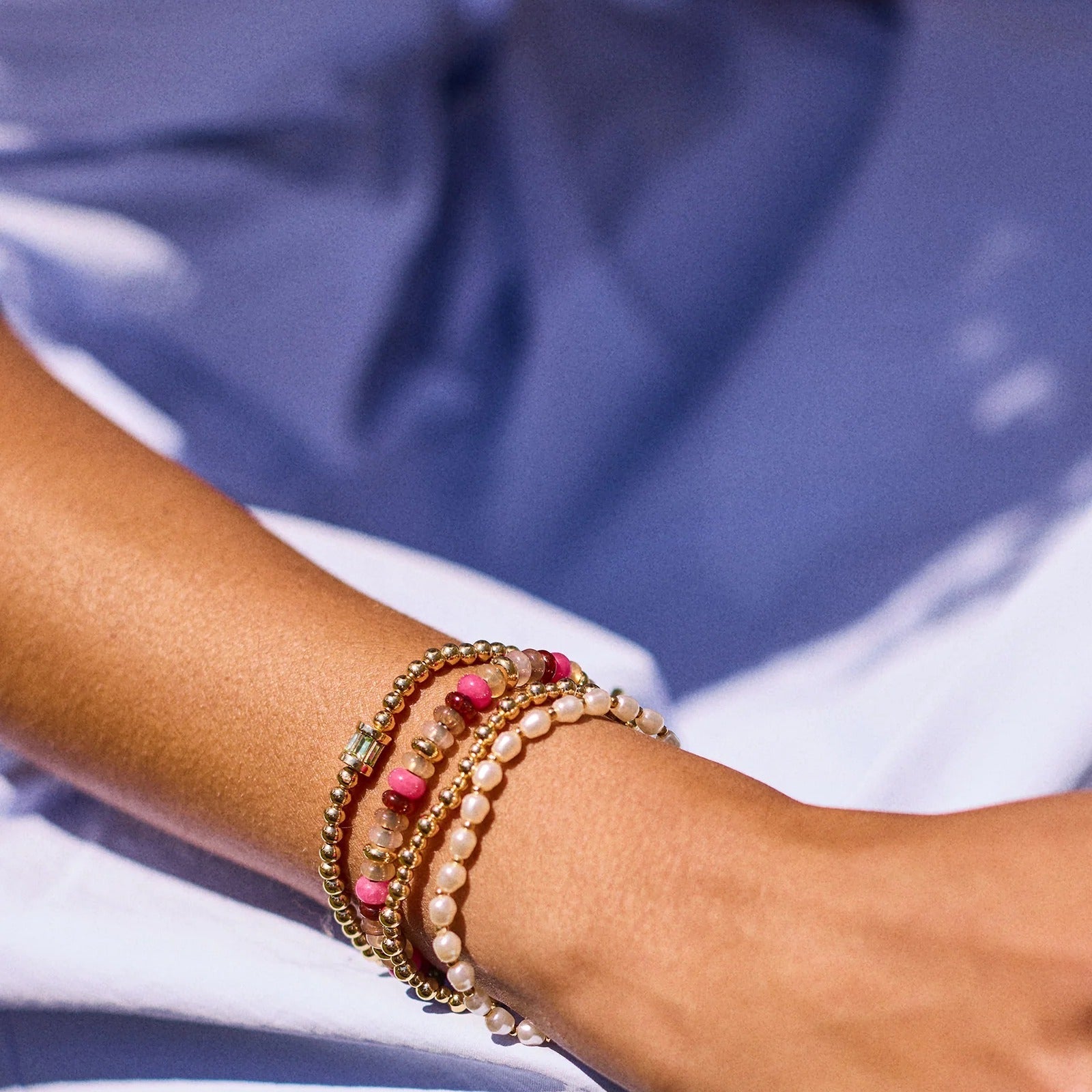 Chelsea Pisa Bracelet - 3MM/4MM Alternating Gold Pisa