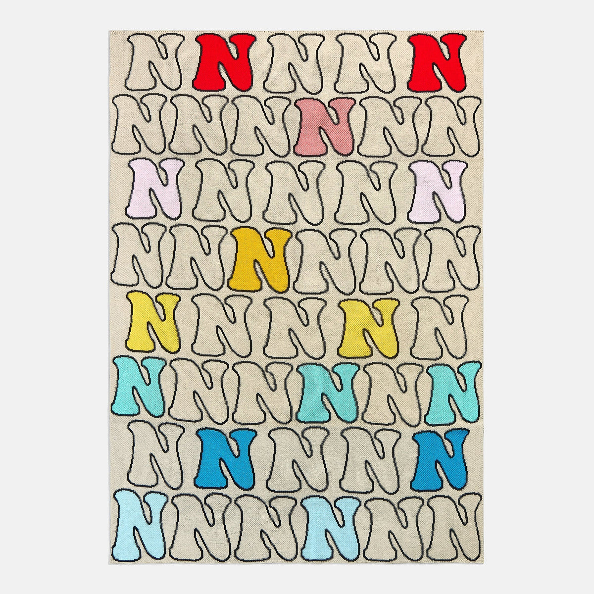 Bubble Initial Standout Custom Blanket - Beige/Multi