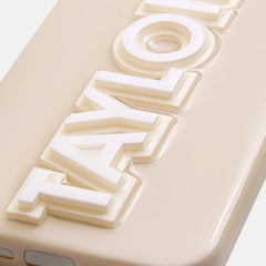 Block Font Custom iPhone Case - Beige/White