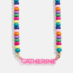 Beaded Kids' Custom Nameplate Necklace - Multi