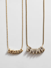 Bubble Letter Custom Necklace - Small Bubble Letter