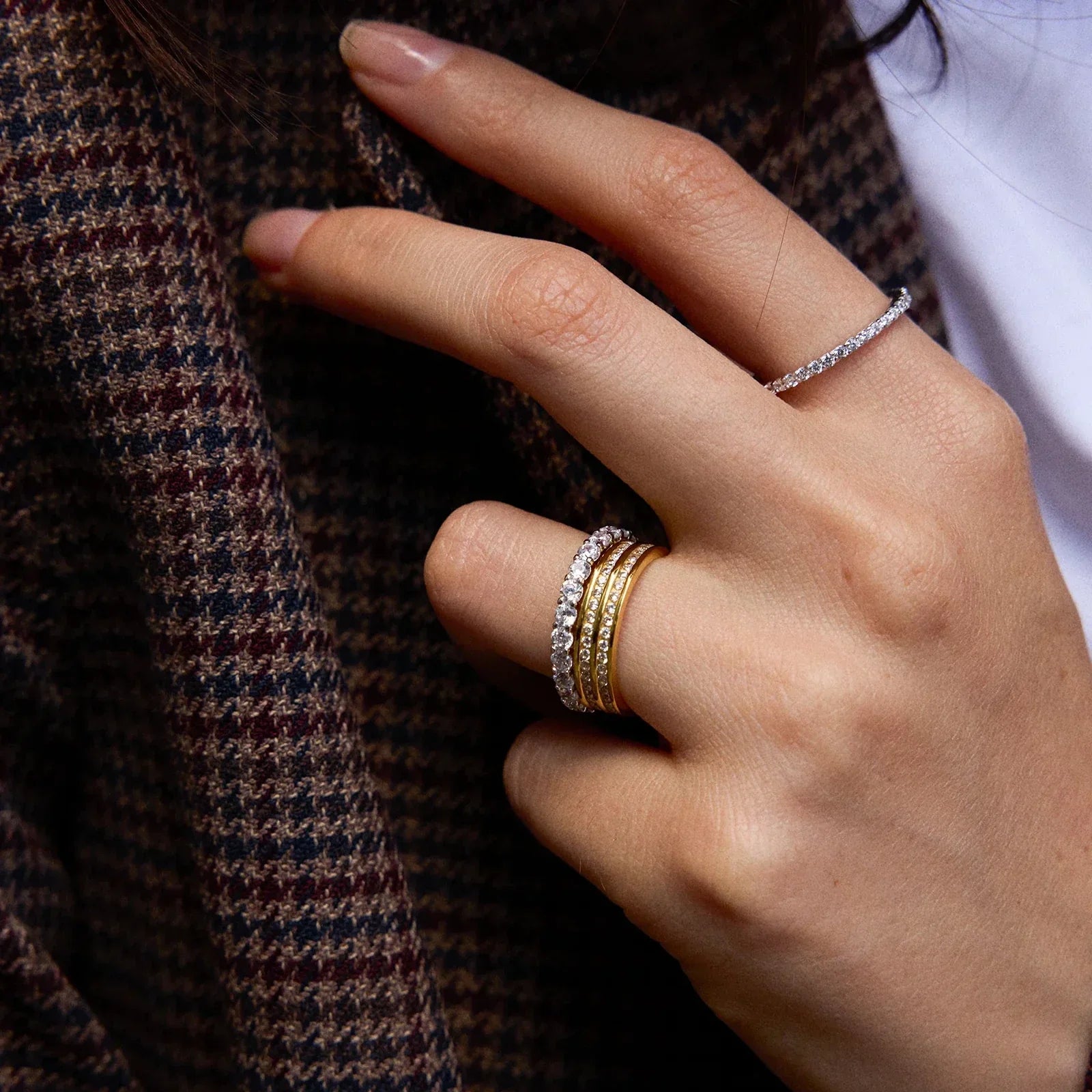 Carly 18K Gold Ring - Gold/Pavé