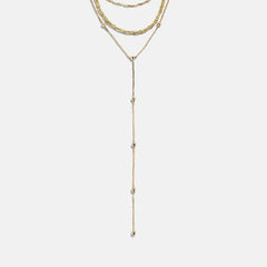 Carina Lariat Layered Necklace - Gold
