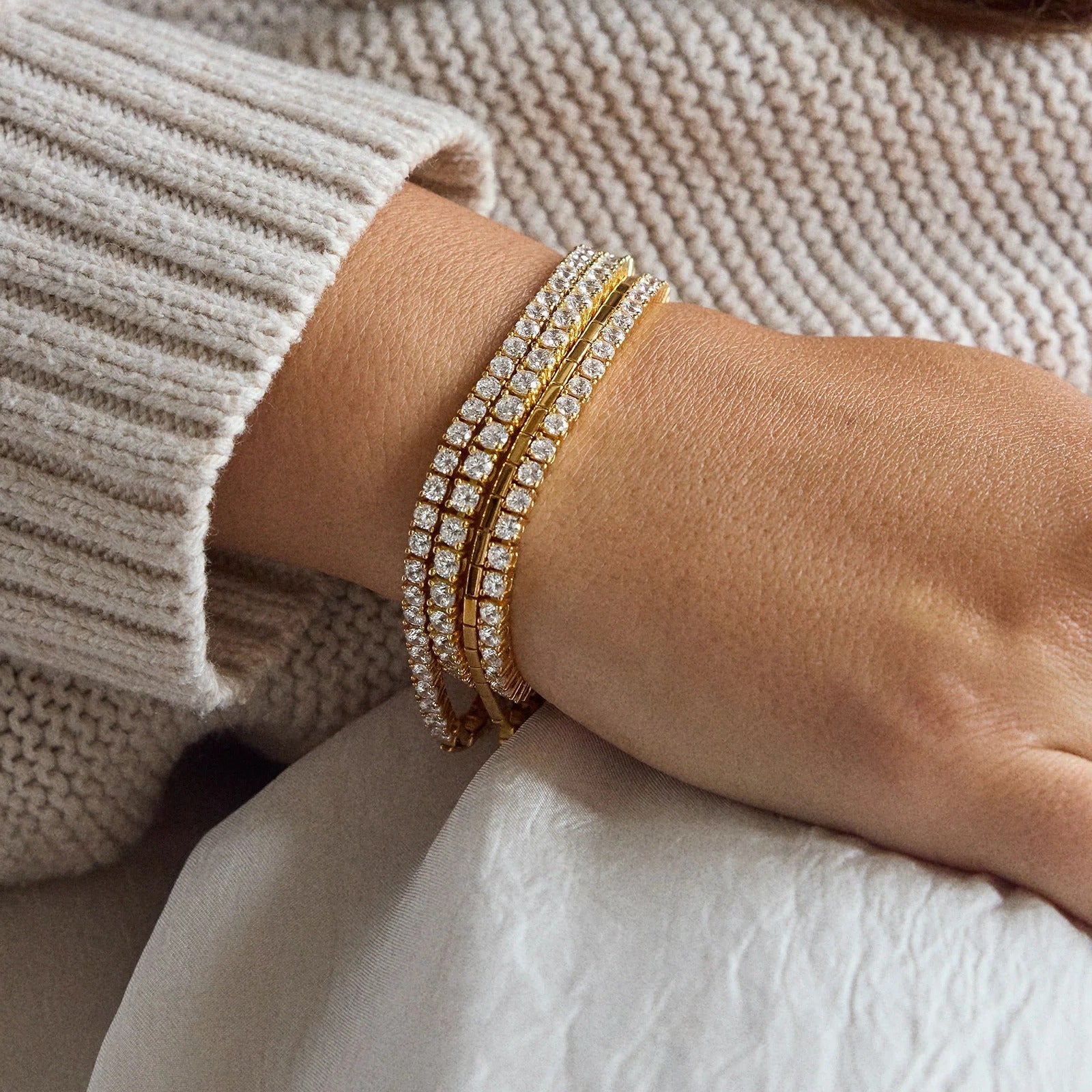 Billie 18K Gold Tennis Bracelet - 18K Gold Plated Sterling Silver