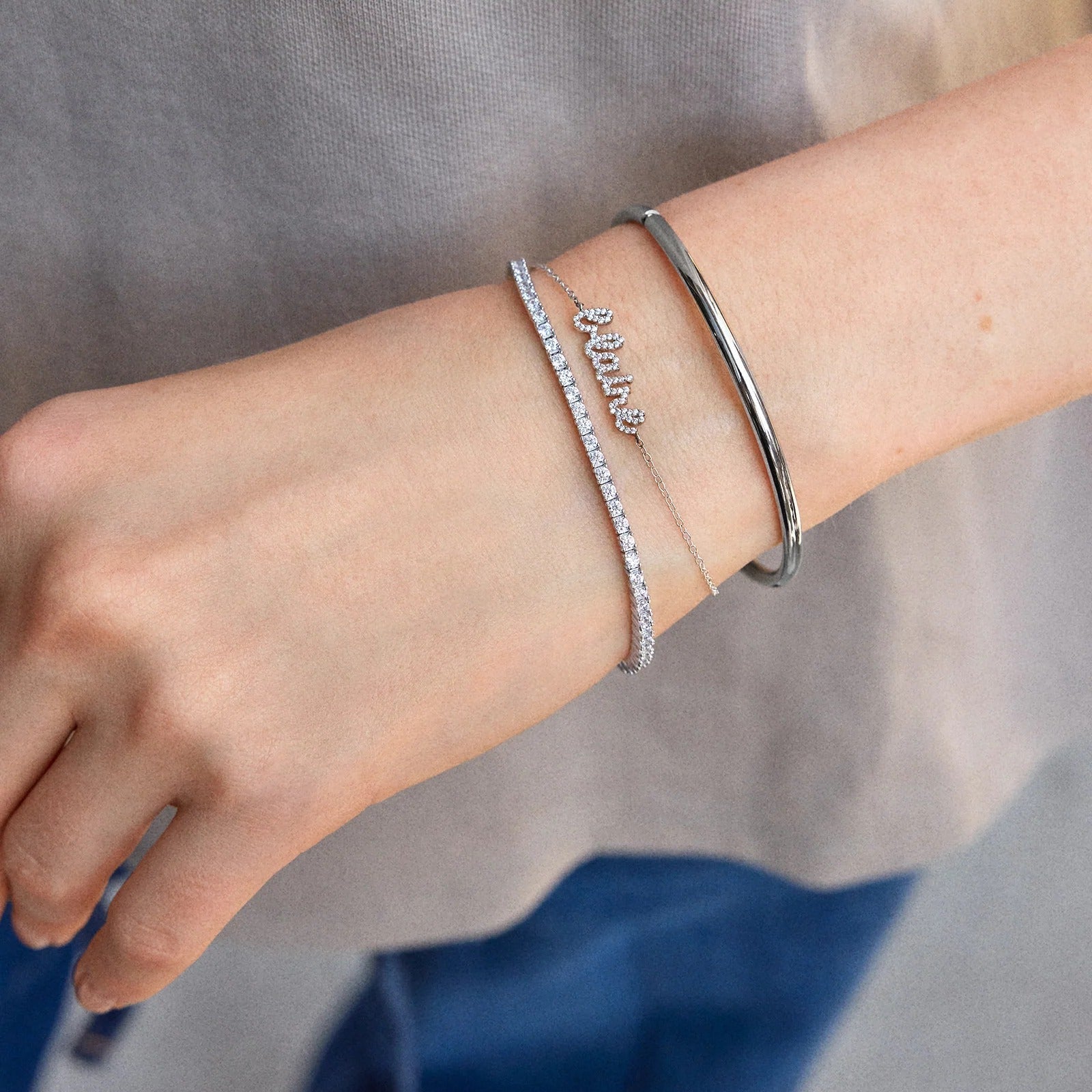 Billie Silver Tennis Bracelet - Rhodium Plated Silver
