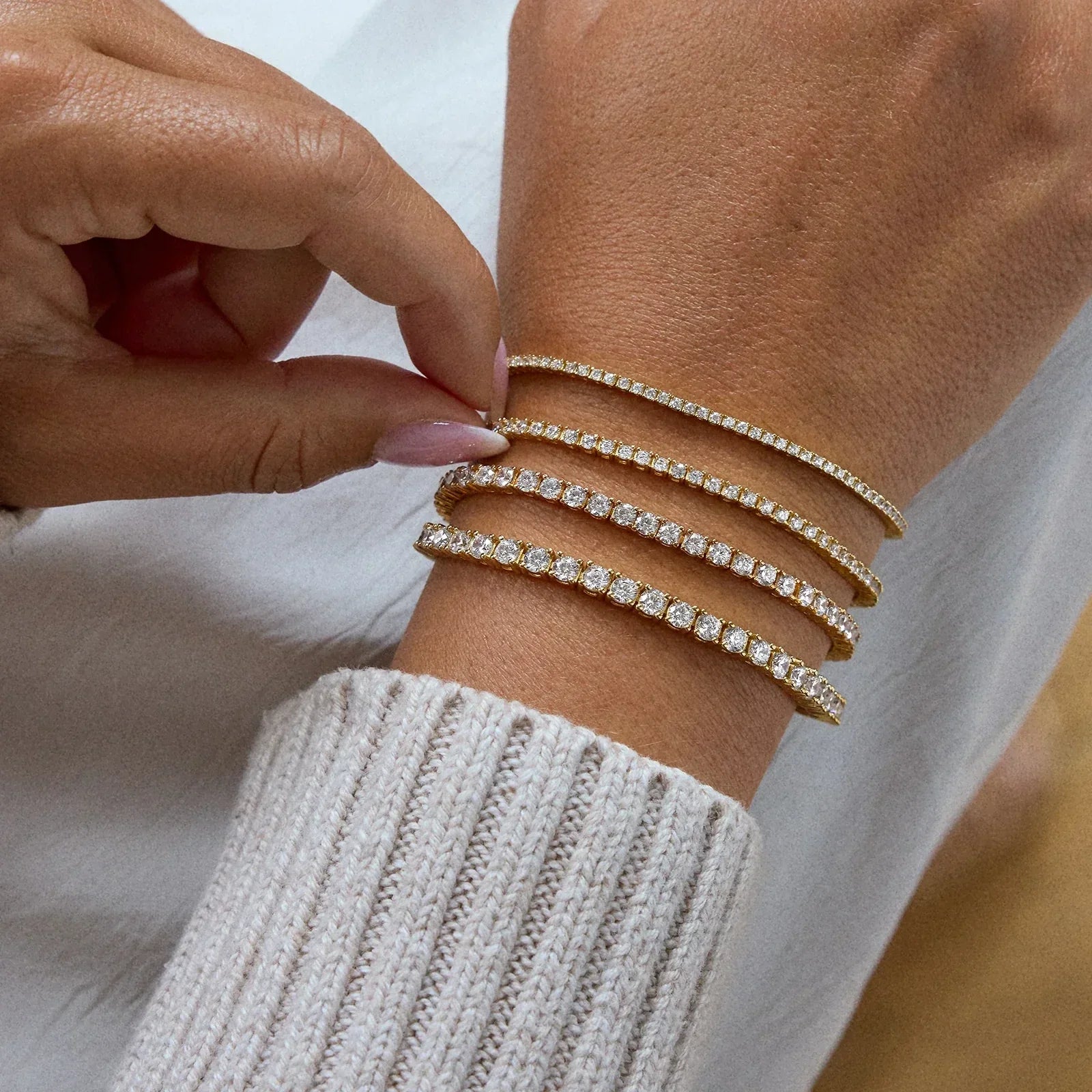 Billie 18K Gold Tennis Bracelet - 18K Gold Plated Sterling Silver