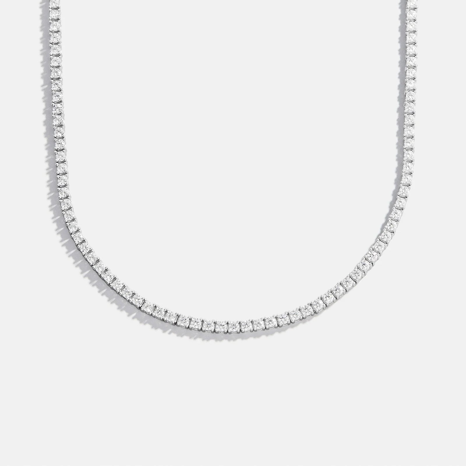 Billie Silver Tennis Necklace - Rhodium Plated Silver