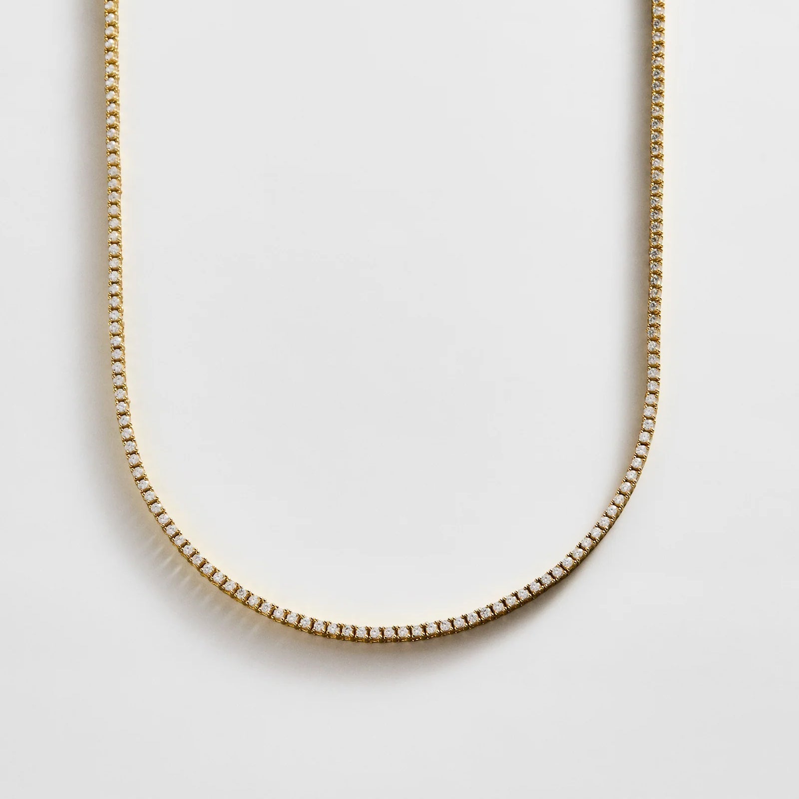 Billie Gold Tennis Necklace - Gold Plated Brass