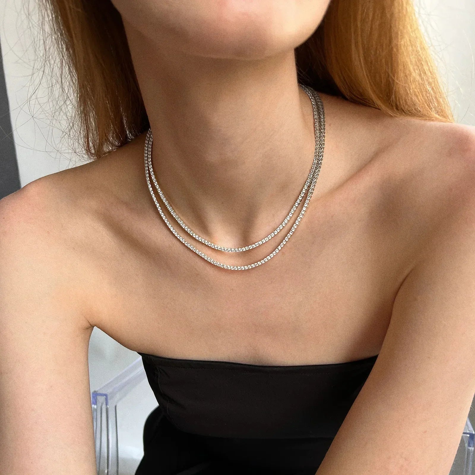 Billie Sterling Silver Tennis Necklace - Sterling Silver