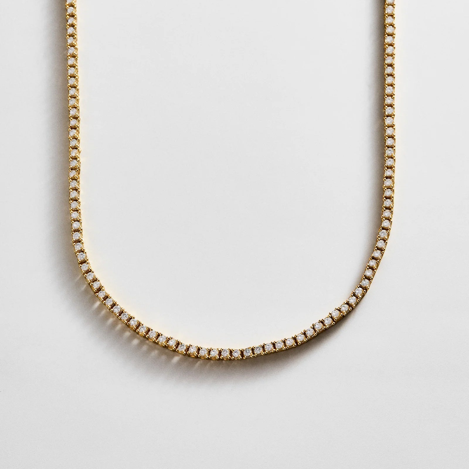 Billie Gold Tennis Necklace - Gold Plated Brass