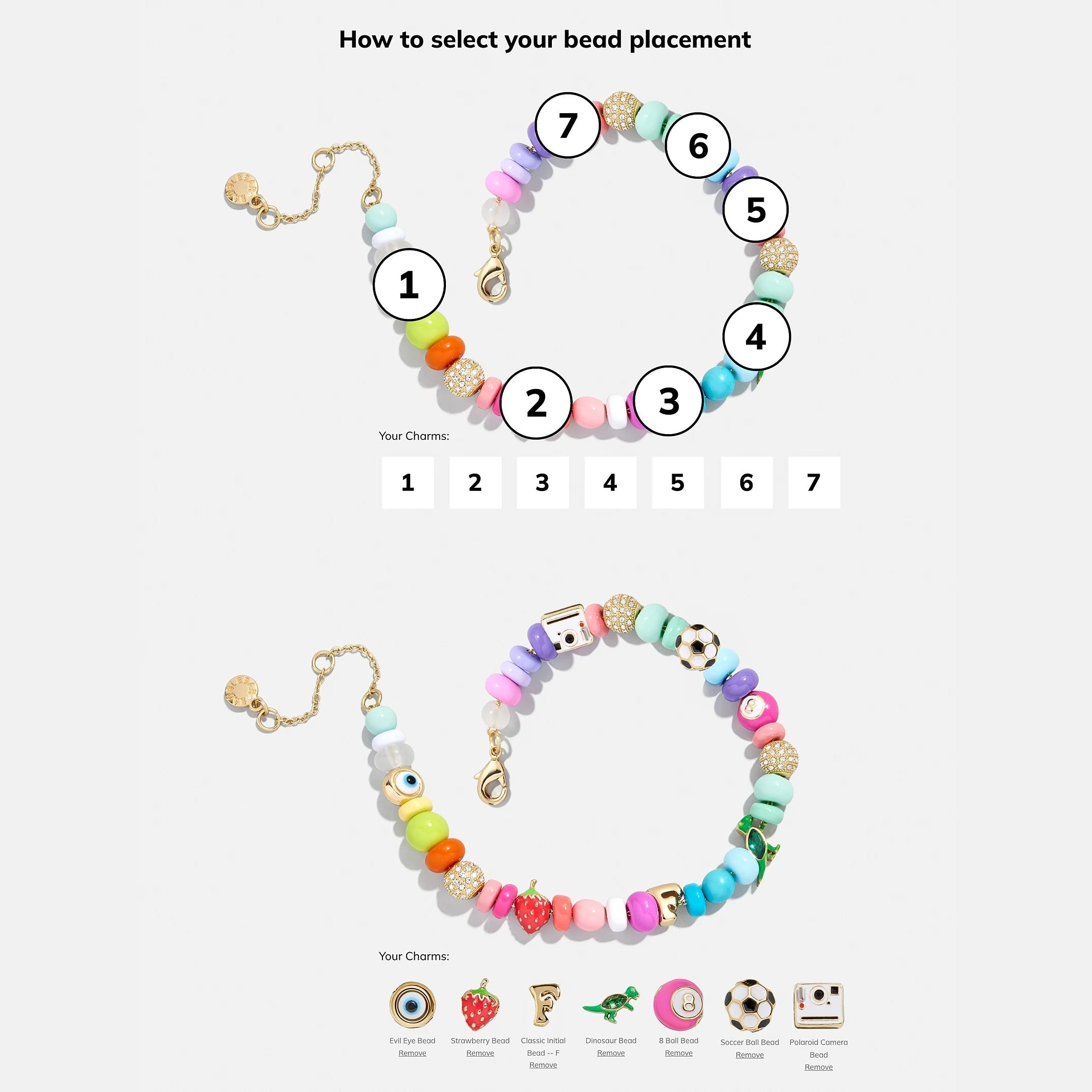 Beaded Custom Charm Bracelet - Multi Beaded Bracelet