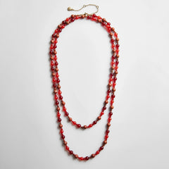 Charlotte Beaded Necklace - Red Jasper