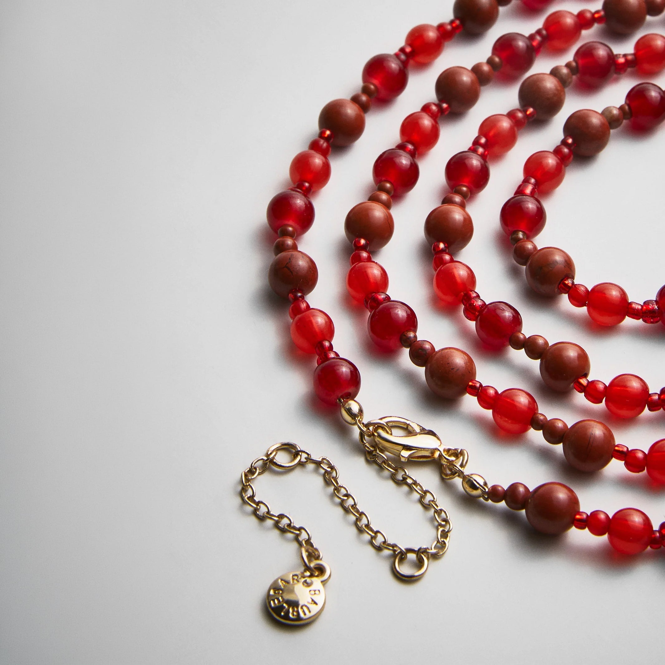 Charlotte Beaded Necklace - Red Jasper