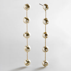 Blair Pearl & Crystal Earrings - Gold/Pearl