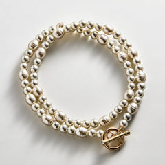 Charlotte Pearl Layered Bracelet - Pearl