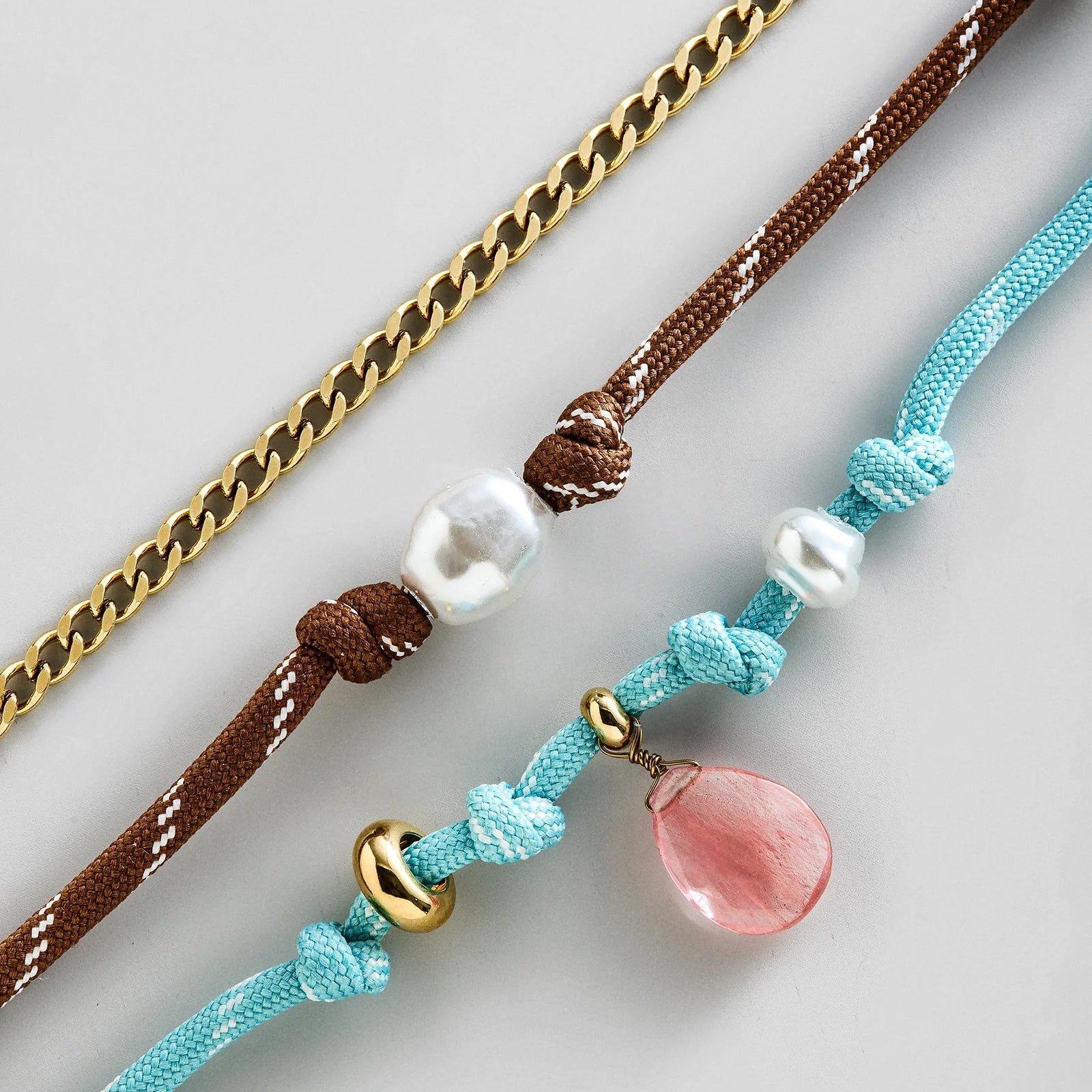 Brooke Semi-Precious Waterproof Anklet Set - Turquoise
