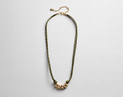 Bubble Letter Custom Paracord Necklace - Dark Green