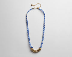 Bubble Letter Custom Paracord Necklace - Blue/White