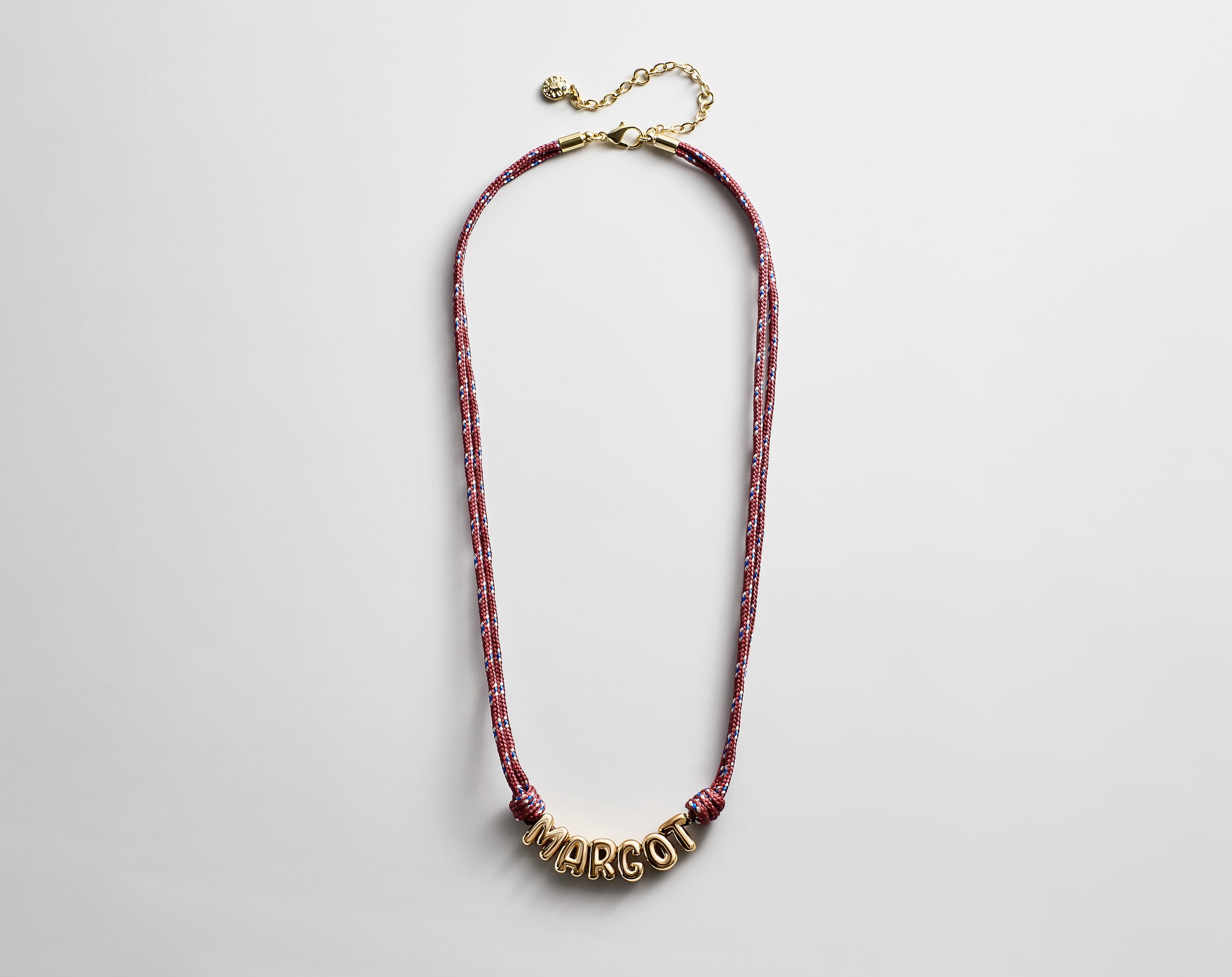 Bubble Letter Custom Paracord Necklace - Red
