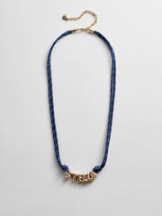Bubble Letter Custom Paracord Necklace - Navy/White