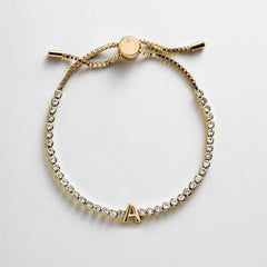 Block Letter Tennis Bracelet - Initial Tennis Bracelet