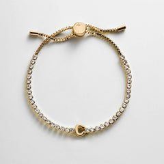 Block Letter Tennis Bracelet - Initial Tennis Bracelet